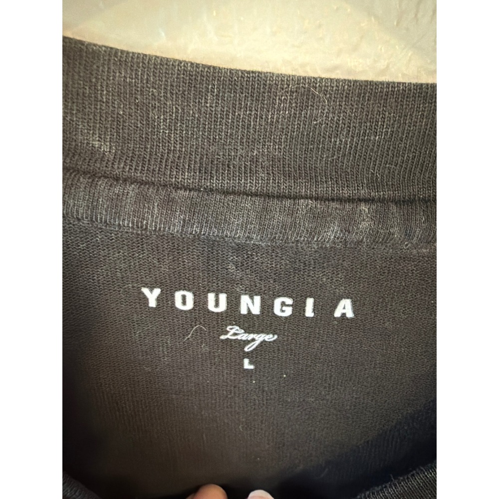 YoungLA Long Sleeve T-Shirt Mens Large Black Mineral Wash Gothic Graphic 8021 - Picture 4 of 9